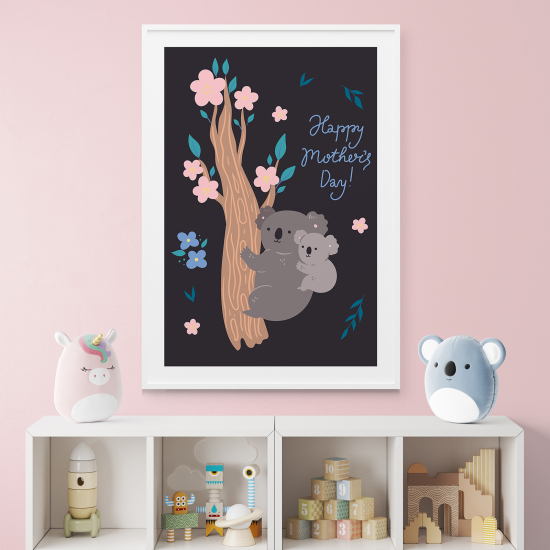 Poster per bambini - Koalas felice festa della mamma