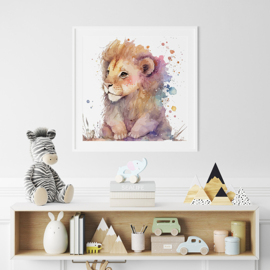 Poster per Bambini - Leone colorato