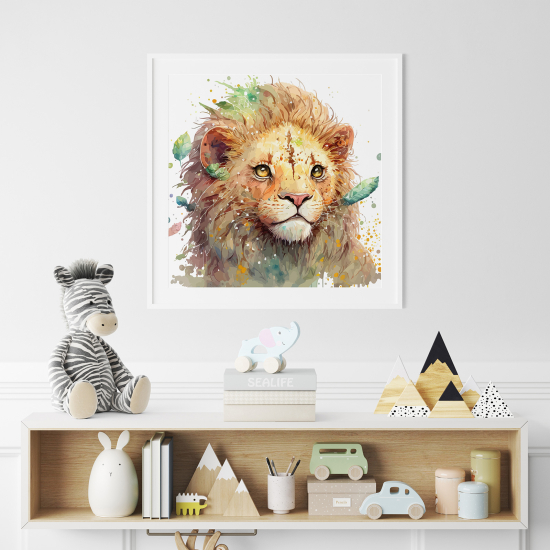 Poster per Bambini - Leone colorato