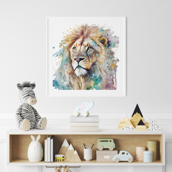 Poster per Bambini - Leone colorato
