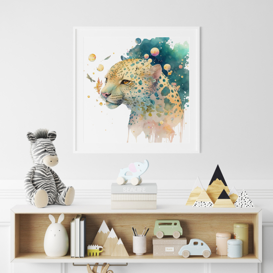 Poster per Bambini - Leopardo colorato