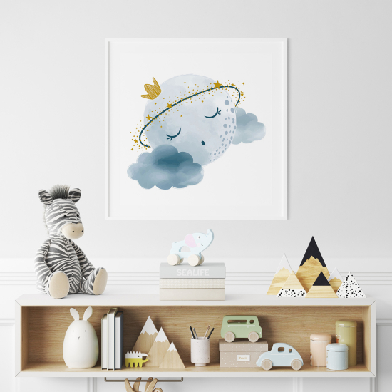 Poster per Bambini - Luna Nuvola Stelle