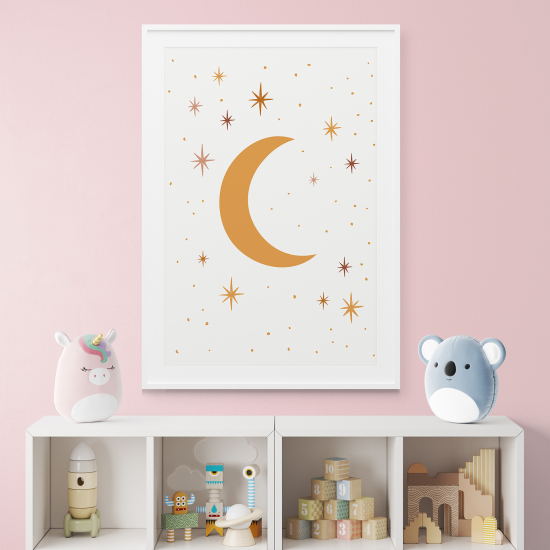 Poster per bambini - Luna stelle