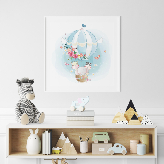 Poster per Bambini - Mongolfiera Animali