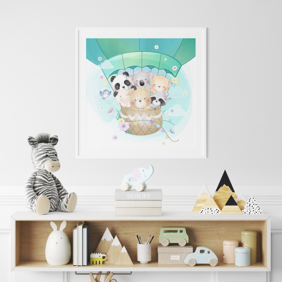 Poster per Bambini - Mongolfiera Animali