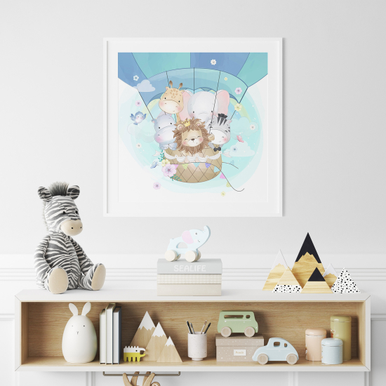 Poster per Bambini - Mongolfiera Animali