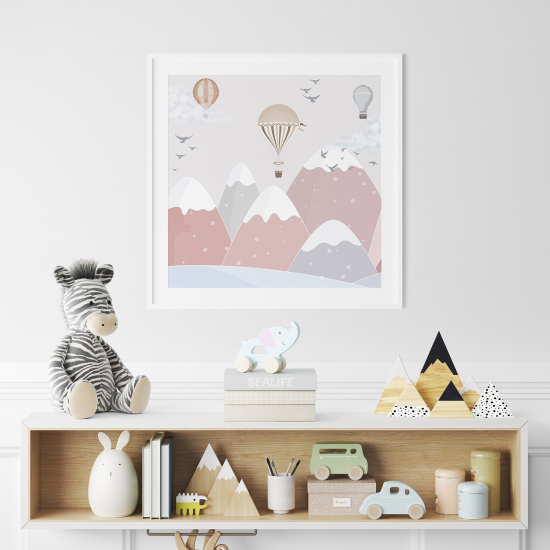 Poster per Bambini - Mongolfiere montagne