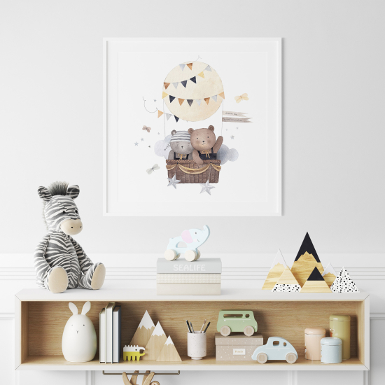 Poster per Bambini - Orsetti mongolfiere
