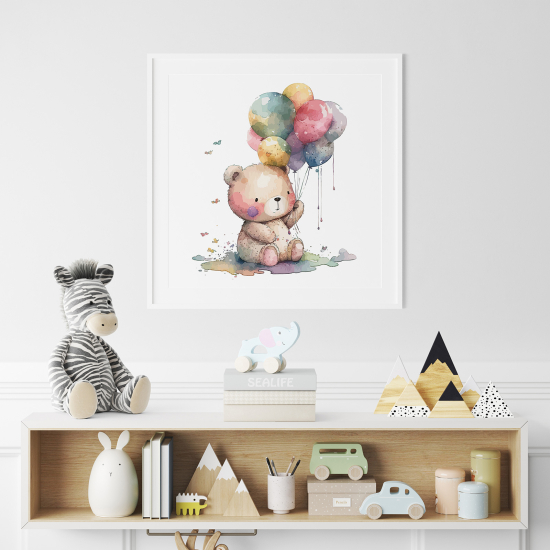 Poster per Bambini - Orsetto Palloncini