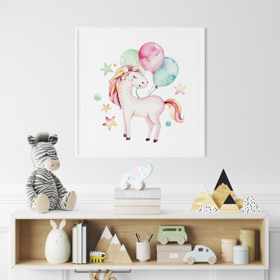 Poster per Bambini - Palloncini unicorno