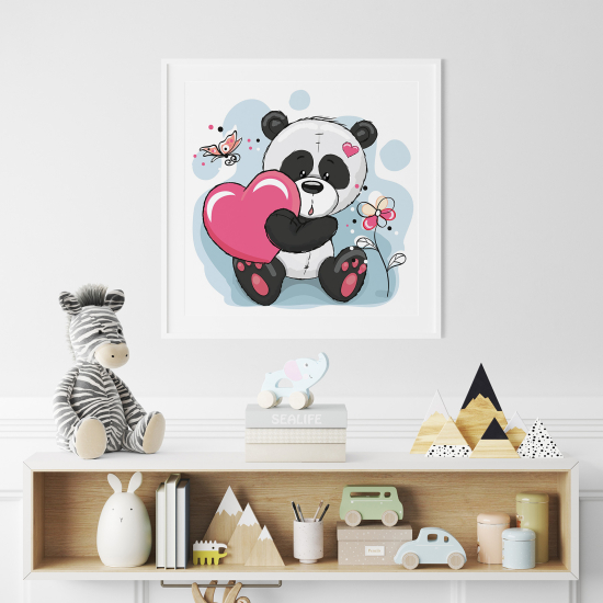 Poster per Bambini - Panda cuore