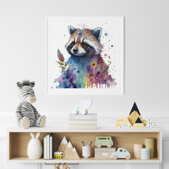 Poster per Bambini - Procione colorato
