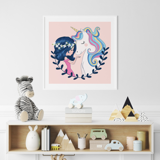 Poster per Bambini - Ragazza Unicorno