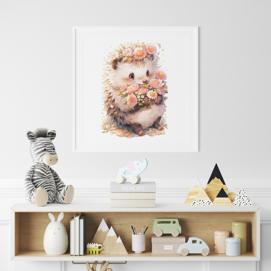 Poster per Bambini - Riccio fiori