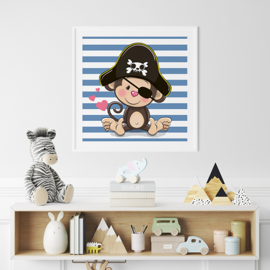 Poster per Bambini - Scimmia Pirata
