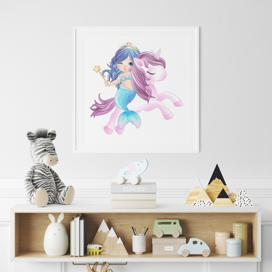 Poster per Bambini - Sirena Unicorno