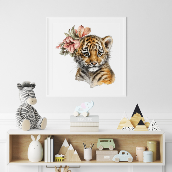 Poster per Bambini - Tigreau fiori