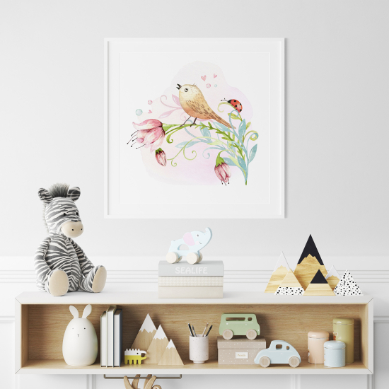 Poster per Bambini - Uccello Floreale