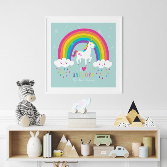 Poster per Bambini - Unicorno Arcobaleno