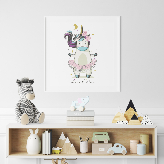 Poster per Bambini - Unicorno Danza delle Stelle