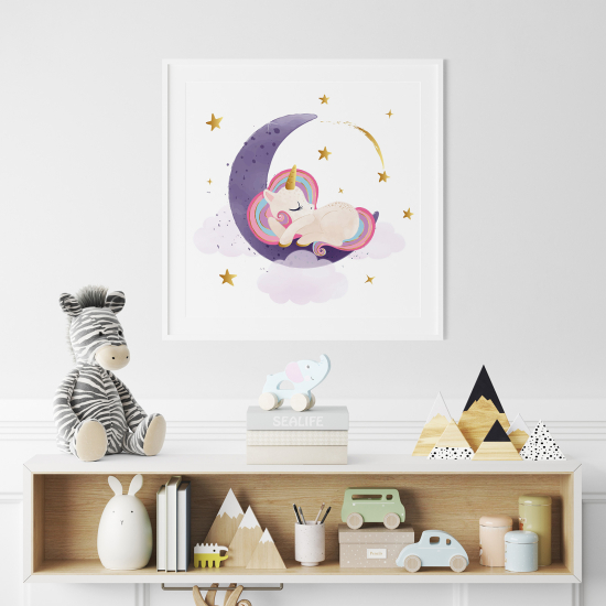 Poster per Bambini - Unicorno Luna
