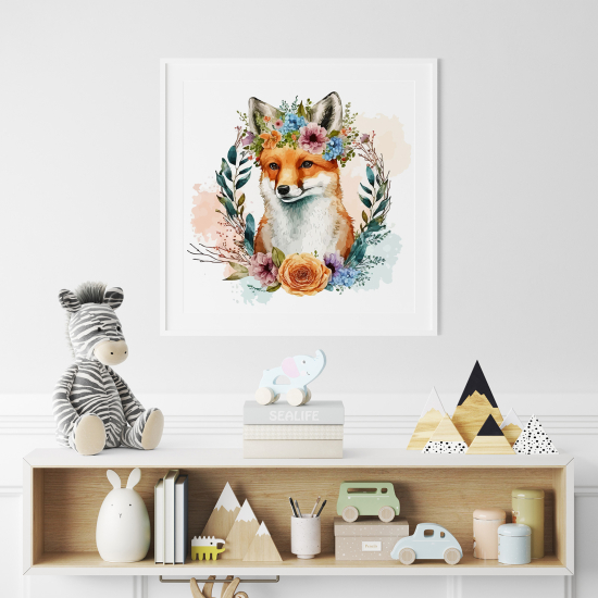 Poster per Bambini - Volpe fiori