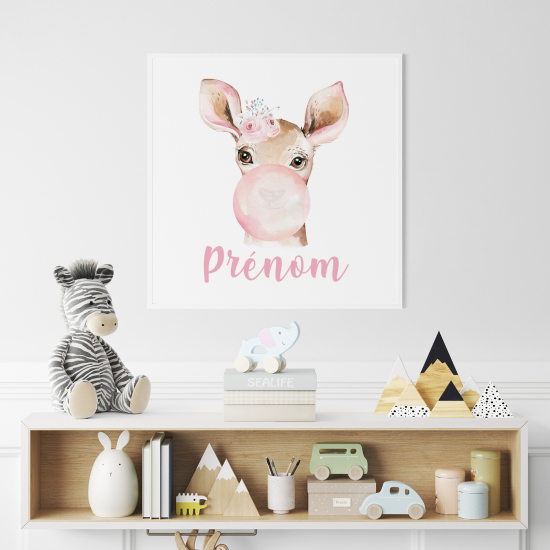 Poster personalizzato per bambini - Cerbiatto bolla
