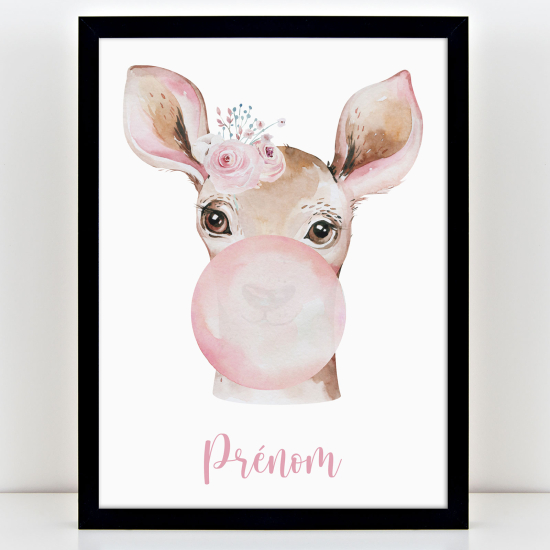 Poster personalizzato per bambini - Cerbiatto bolla