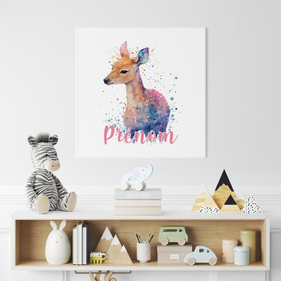 Poster personalizzato per bambini - Cerbiatto colorato