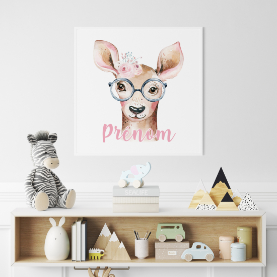 Poster personalizzato per bambini - Cerbiatto con occhiali