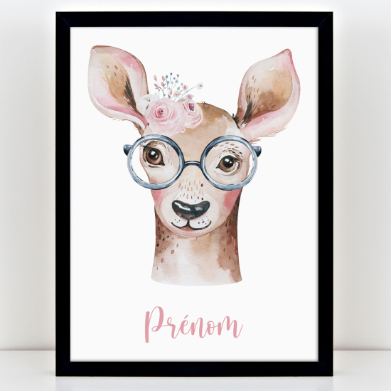 Poster personalizzato per bambini - Cerbiatto con Occhiali
