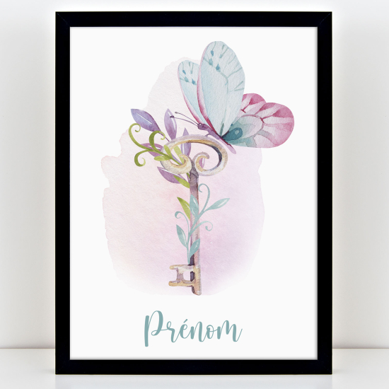 Poster personalizzato per bambini - Chiave a farfalla