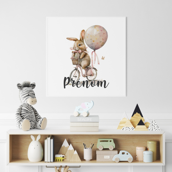 Poster personalizzato per bambini - Coniglio in bicicletta