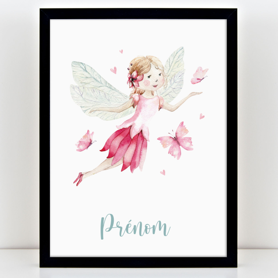 Poster personalizzato per bambini - Fata farfalle