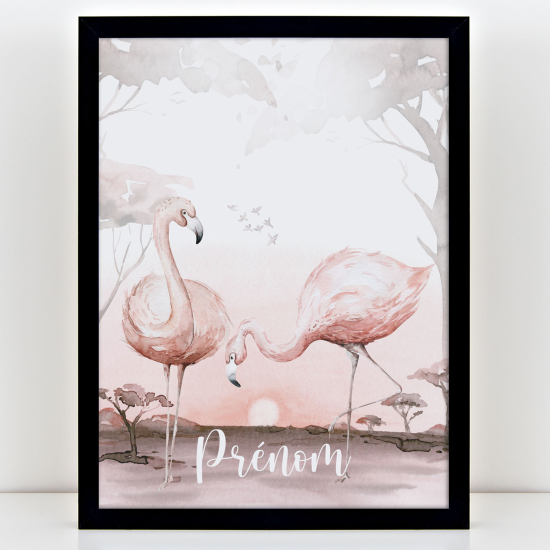 Poster personalizzato per bambini - Fenicotteri rosa