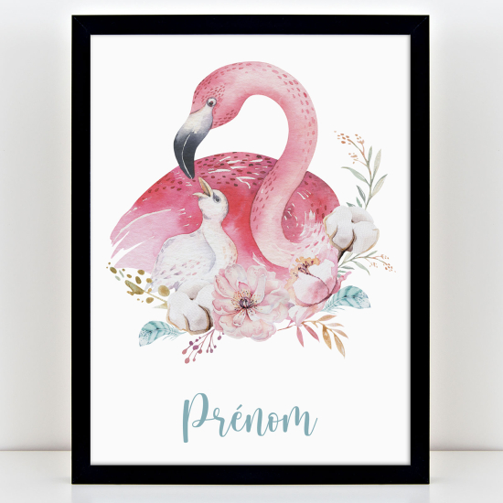Poster personalizzato per bambini - Fenicotteri rosa