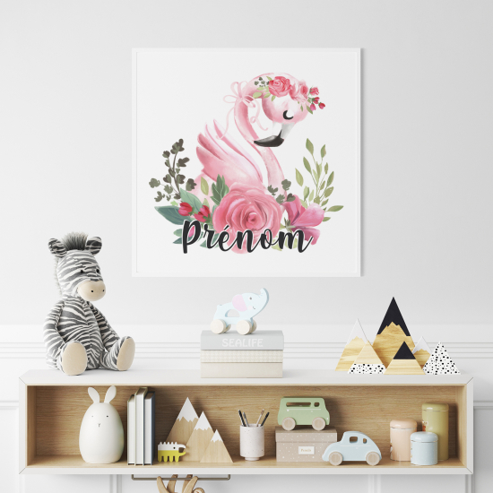 Poster personalizzato per bambini - Fenicottero Rosa