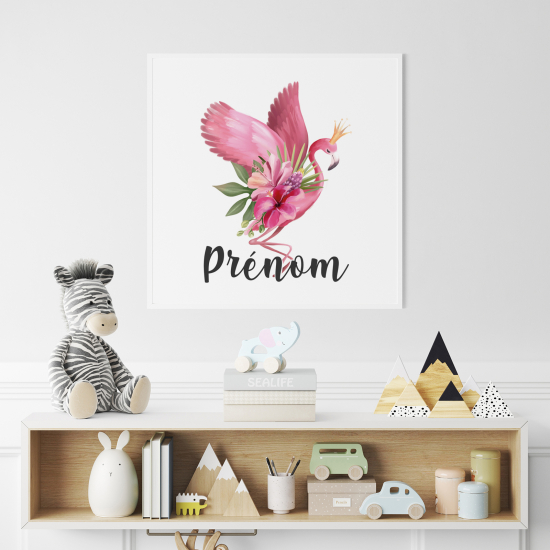 Poster personalizzato per bambini - Fenicottero Rosa
