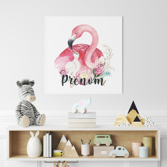 Poster personalizzato per bambini - Fenicottero Rosa