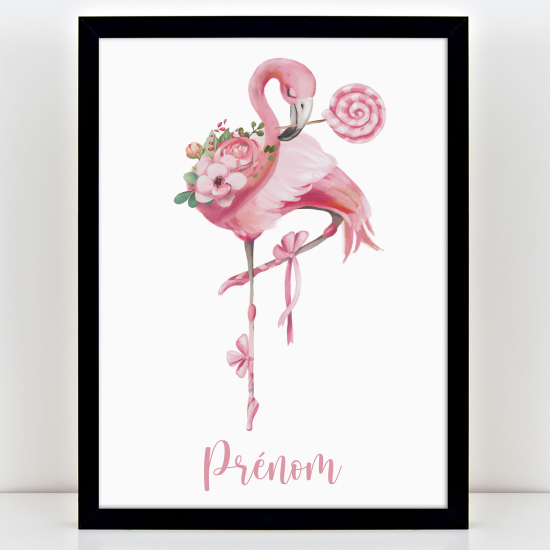 Poster personalizzato per bambini - Fenicottero rosa
