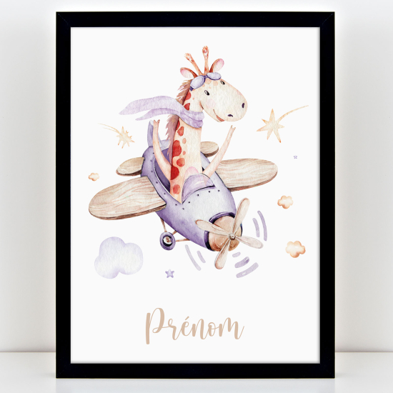 Poster personalizzato per bambini - Giraffa aereo