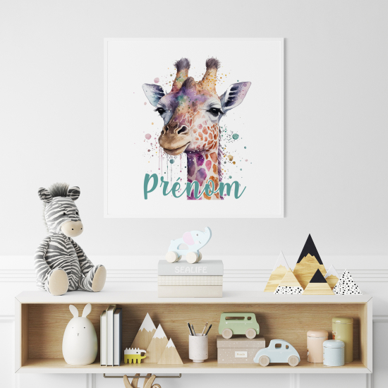 Poster personalizzato per bambini - Giraffa colorata
