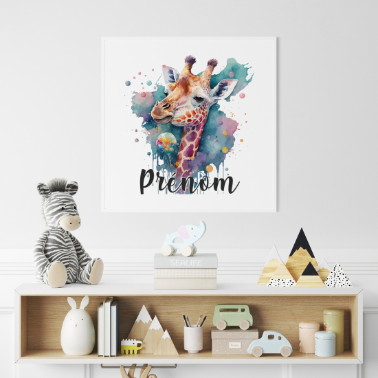 Poster personalizzato per bambini - Giraffa colorata