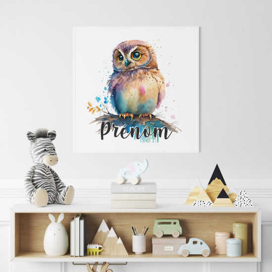 Poster personalizzato per bambini - Gufo colorato
