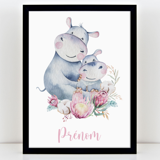 Poster personalizzato per bambini - Ippopotami