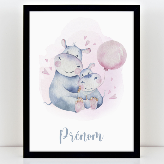 Poster personalizzato per bambini - Ippopotami