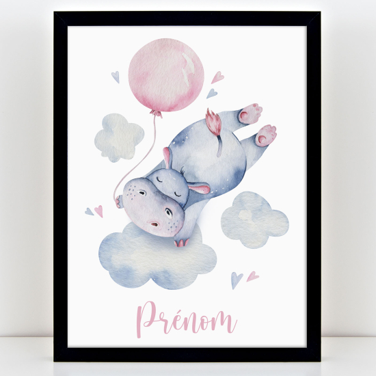 Poster personalizzato per bambini - Ippopotamo