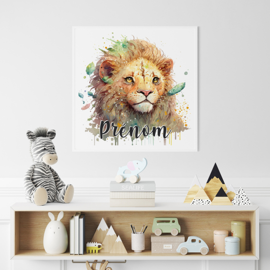 Poster personalizzato per bambini - Leone colorato