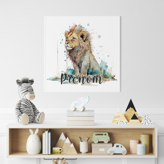 Poster personalizzato per bambini - Leone colorato