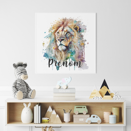 Poster personalizzato per bambini - Leone colorato